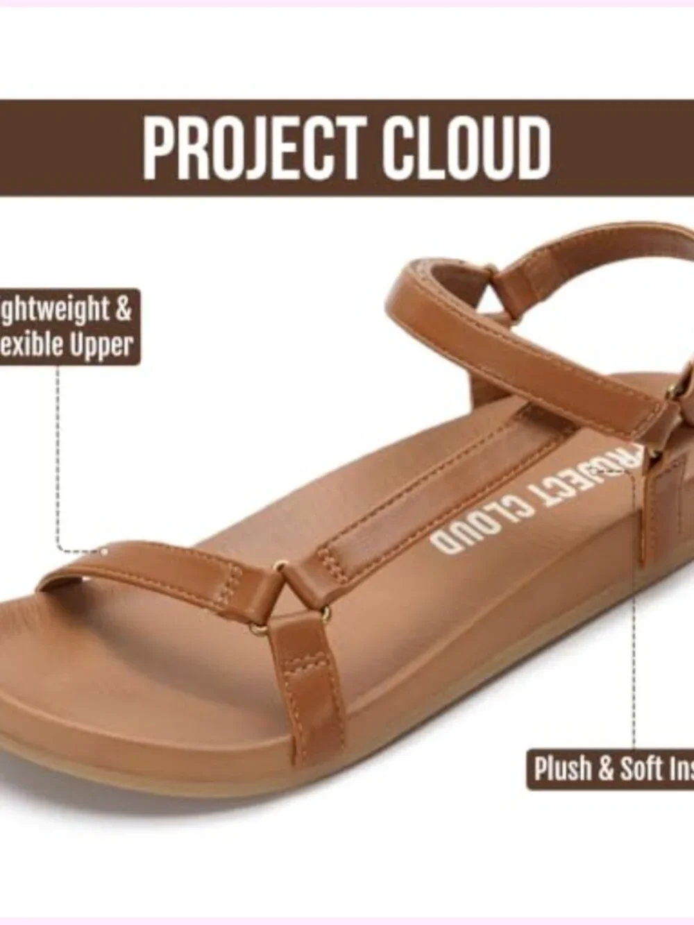 Strappy Adjustable Sandals with Plush Insole Lightweight Non Slip Women Footwear